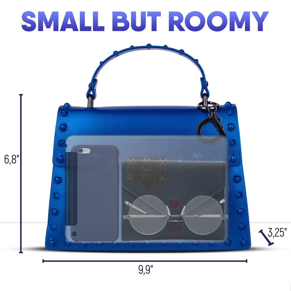 MEDIUM royal blue cute stud bag - Picture 7 of 11